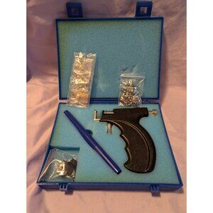 Kamjia Ear Piercing Kit With Gun Studs & Marker In Blue Storage Case